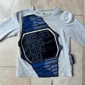 Moschino Kid Kids Altana Digital Watch Print Blue White Long Sleeve Top size 6